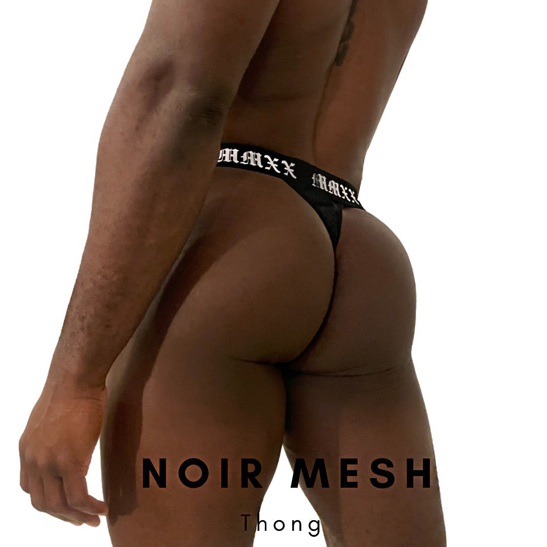 Noir Mesh Thong