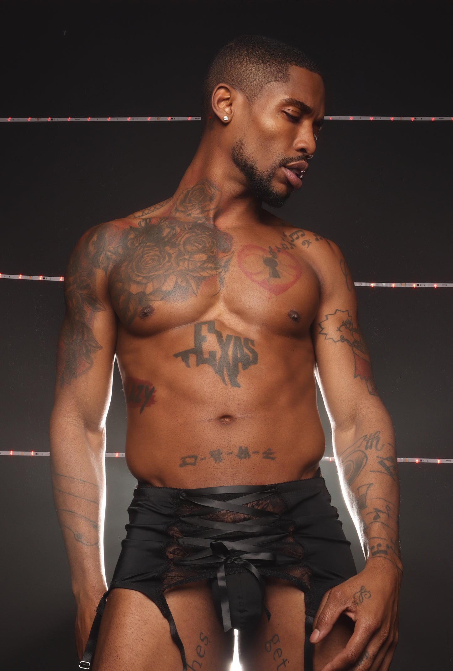 Noir Lace Men Skirt + Thong Set (EXCLUSIVE)