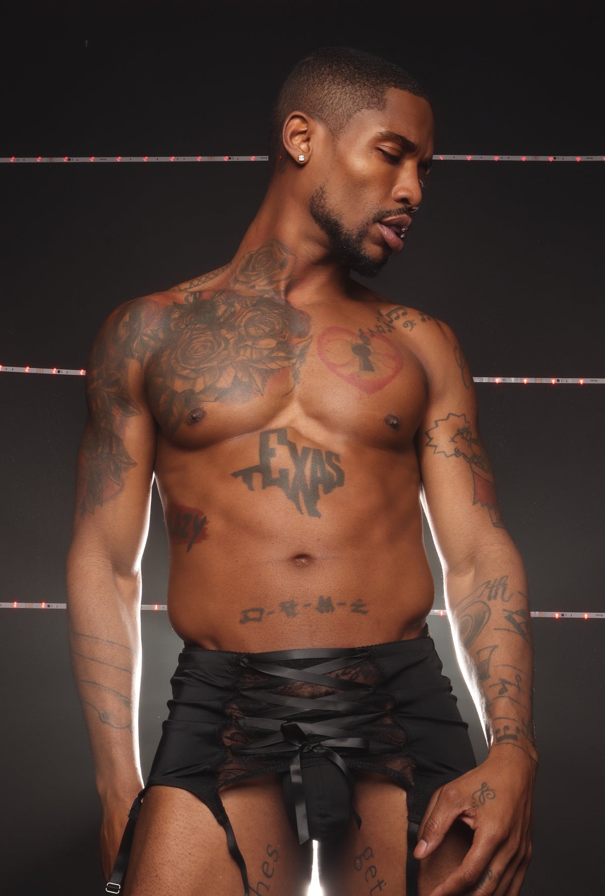 Noir Lace Men Skirt + Thong Set (EXCLUSIVE)