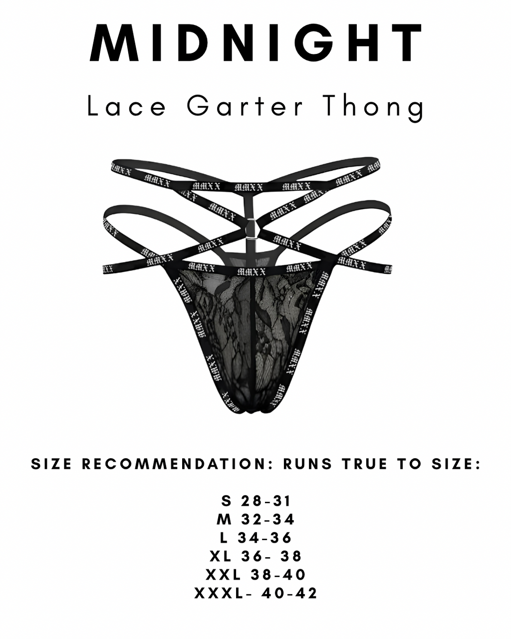 Midnight Lace Garter Thong