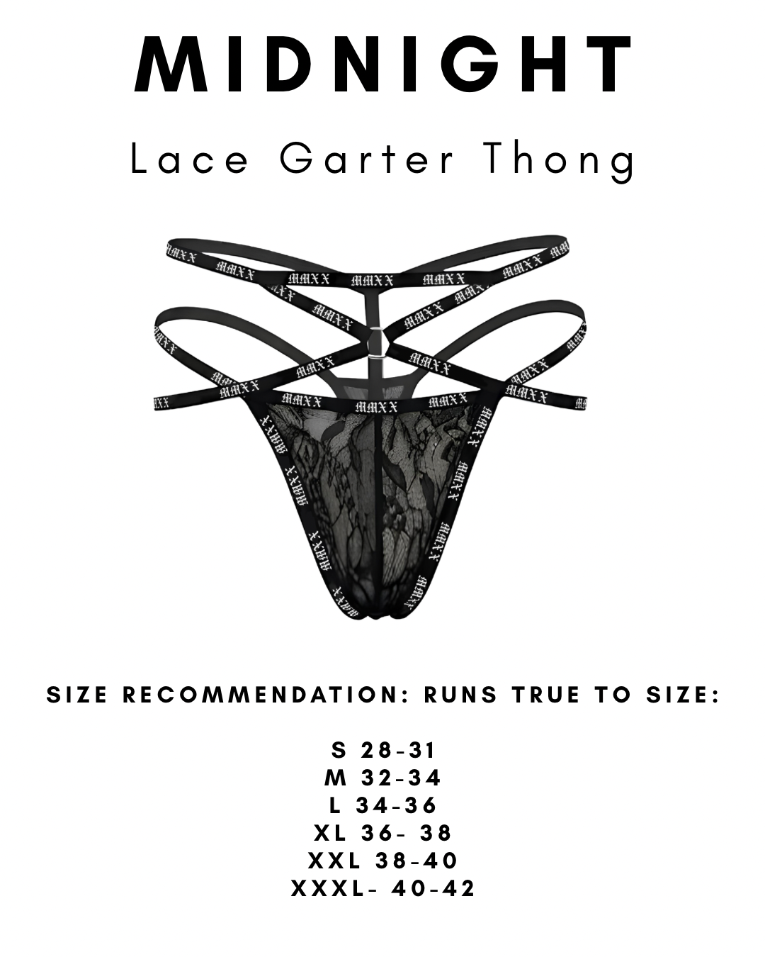 Midnight Lace Garter Thong