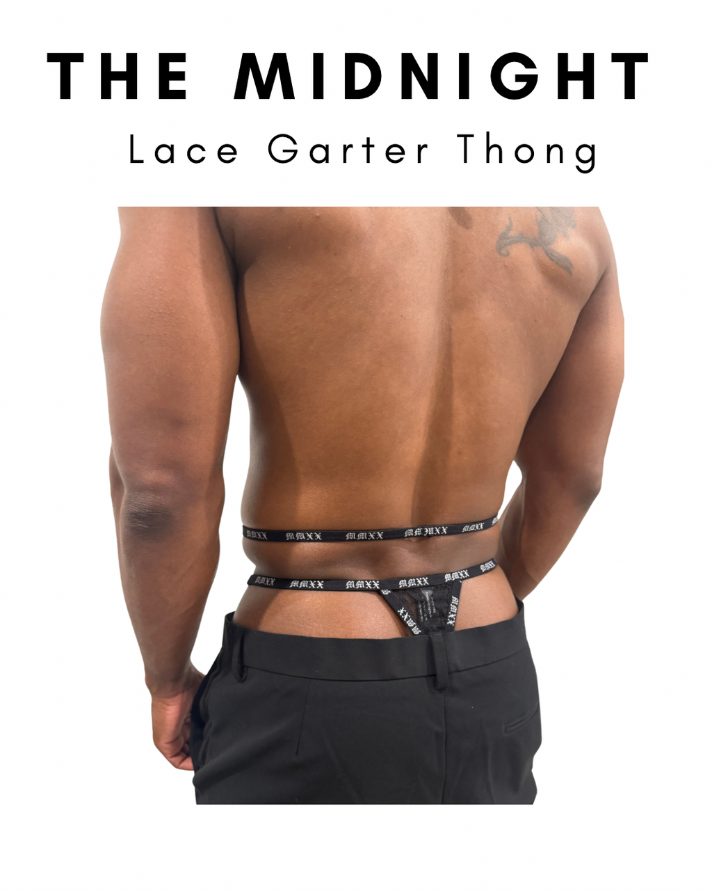 Midnight Lace Garter Thong
