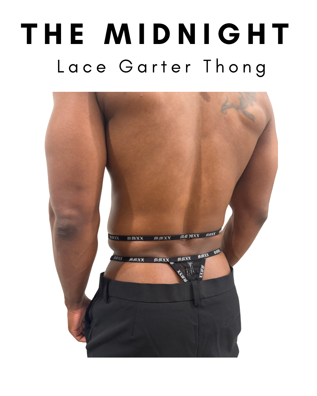 Midnight Lace Garter Thong