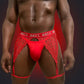 Bad Boy Lace Garter Thong Set (Red)