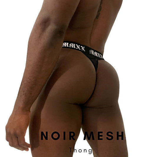Noir Mesh Thong